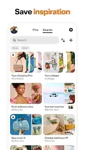 pinterest android app interface