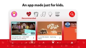 youtube kids recommended interface