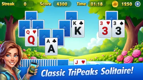 tripeaks solitaire challenge classic solitaire garden gameplay