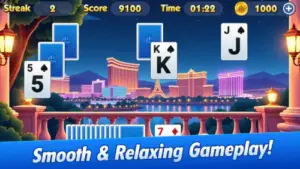 tripeaks solitaire challenge las vegas night gameplay