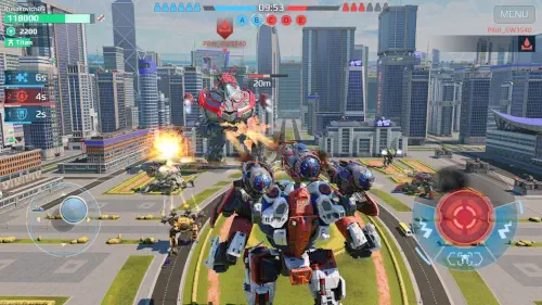 war robots 6v6 city battle beacon gameplay